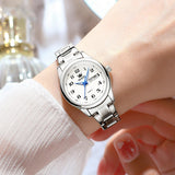 OLEVS Women's Quartz Watch with Roman Numerals - Silver