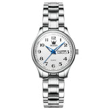 OLEVS Women's Quartz Watch with Roman Numerals - Silver