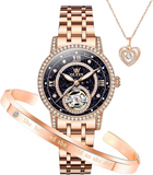 OLEVS Women's Starry Sky Watch Set - Gold & Black