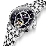 OLEVS Women's Starry Sky Watch Set - Silver & Black