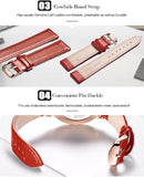 OLEVS Women's Ultra Thin Leather Watch - Red