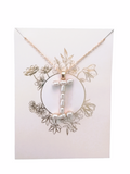 Golden Pearl Initial Pendant Necklace