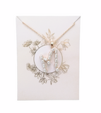 Golden Pearl Initial Pendant Necklace