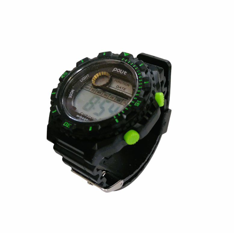 Polit Mens Digital Watch In Tin CW-0029 641-BLACK-GREEN