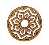 Wooden Round Snowflake Cup Coaster
