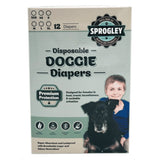 Sprogley Disposable Dog Diapers (Pack of 12) Extra, Extra Small