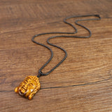 COAI Tiger Eye Buddha Head Prayer Pendant