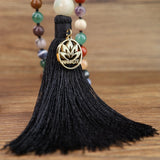 COAI Multicolor Stone Namaste Charm Mala Beads Necklace