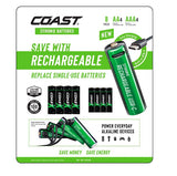 Coast Zithion-X Rechargeable AA + AAA Lithium Batteries - 8 Pack