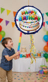 Happy Birthday Round 44cm Cake Piñata