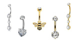 Internally Treaded Titanium Belly Ring 5 Pack - Set 8