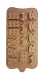 Brown Silicone Mold – Building Blocks, Cars & Bears Shapes 15Pc
