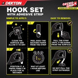 DEKTON Gecko Grip 4PC Hook Set - White