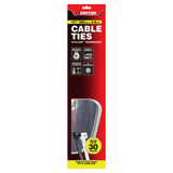 DEKTON 30PC 4.8mm x 380mm Cable Ties - Black
