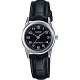 Casio LTP-V001L-1BUDF Black Leather Watch for Women