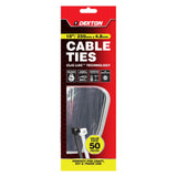 DEKTON 50PC 4.8mm x 250mm Black Cable Tie