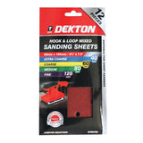 DEKTON 12PC Hook and Loop Mixed Sanding Sheets 93mm x 185mm - Assorted Grit