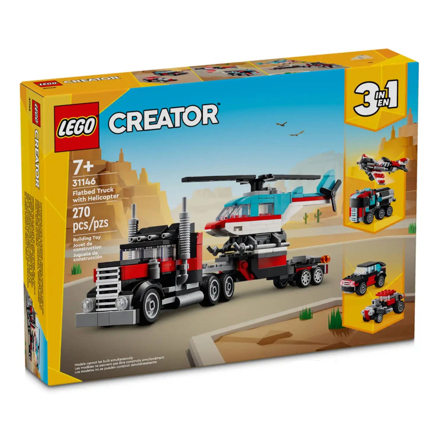 LEGO 31146 Creator 3-in-1 Flatbed Truck with Helicopter