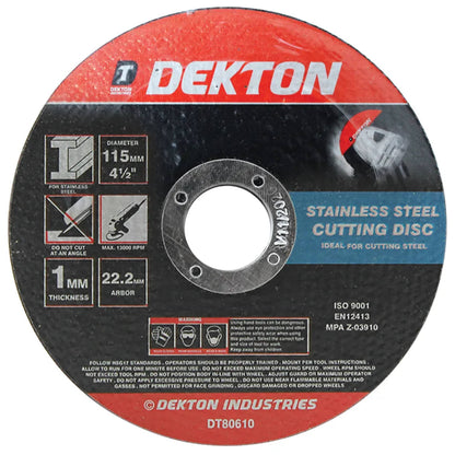 DEKTON 115mm Stainless Steel Cutting Disc - Ultra Thin