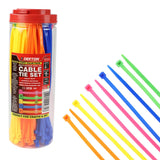 DEKTON 250PC 3.6mm x 200mm Hi Vis Multicolour Cable Tie Set