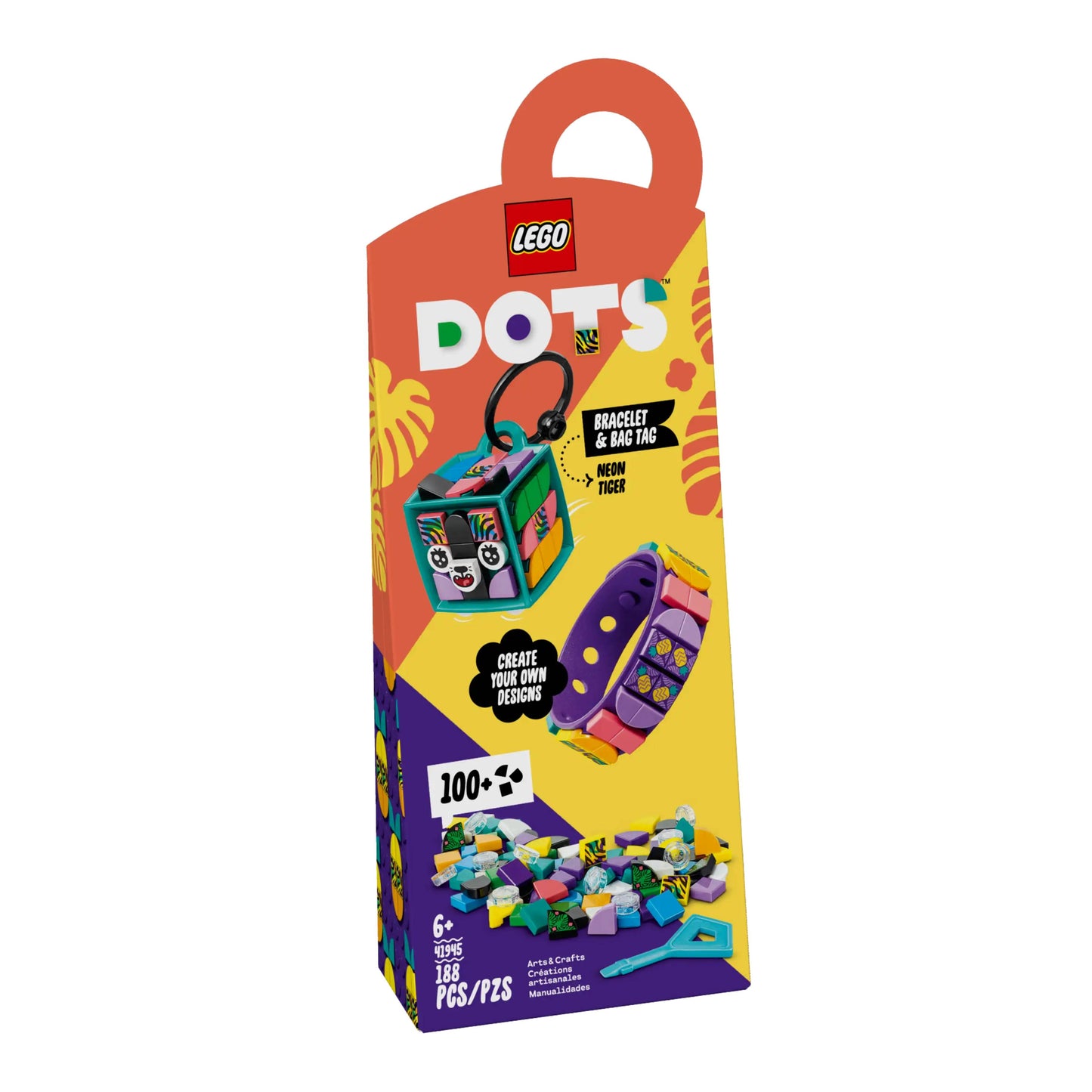 LEGO 41945 DOTS Neon Tiger Bracelet & Bag Tag