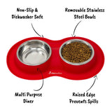 All Pets Solutions Double Bowl Pet Feeder  XL - Red