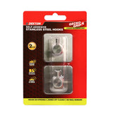 Dekton 2 Piece GeckoGrip Stainless Steel Square Hooks