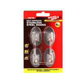 Dekton GeckoGrip 4 Piece Self-Adhesive Stainless Steel Hooks