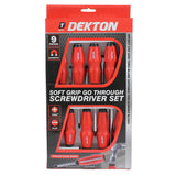 Dekton 9-Piece Soft Grip Go Through Screwdriver Set