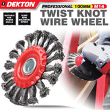 Dekton 100mm M14 Wire Knot Cup Wheel Brush