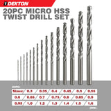 Dekton 20-Piece Micro HSS Twist Drill Set