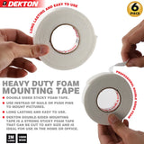 Dekton 6-Piece Double-Sided Mounting Tape Set (2m x 18mm)