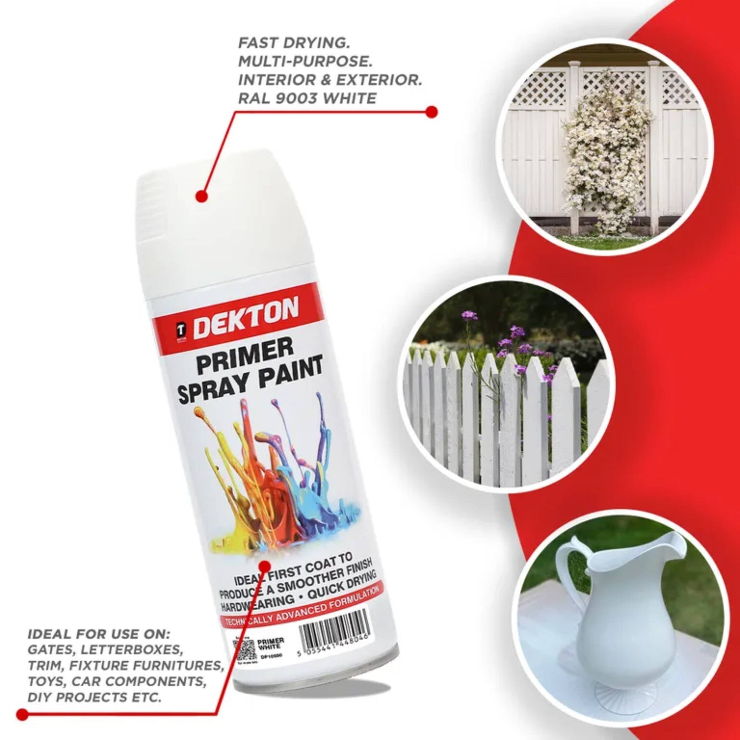 DEKTON 400ml Spray Paint Primer White