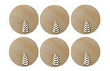 Wooden Fern Cutout Cup Coasters