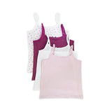 GreenTreat SuperSoft Bamboo Girls Vest - 4 Pack Pink and White 3-4 years