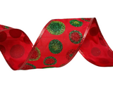 Kirkland 45.7m Wire Edged Ribbon - Red Polka Dot