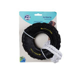 Large chew tyre with rope
