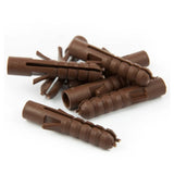 Maxifix 100PC 8mm Brown Plastic Wall Plugs