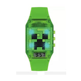 Mojang Minecraft Kid's Green Silicone Strap Watch