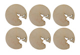 Wooden Moose Cutout Cup Coasters