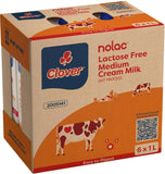 Clover NoLac Lactose Free Medium Fat UHT Milk - 6 x 1L