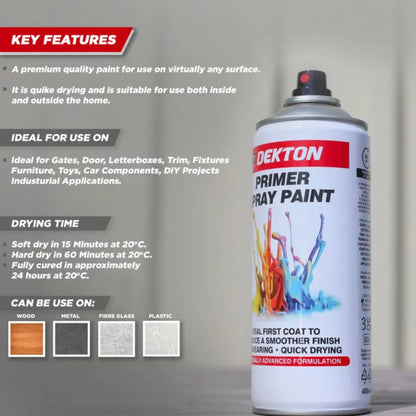 DEKTON 400ml Spray Paint Primer White