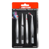 DEKTON 4PC Tweezers Set