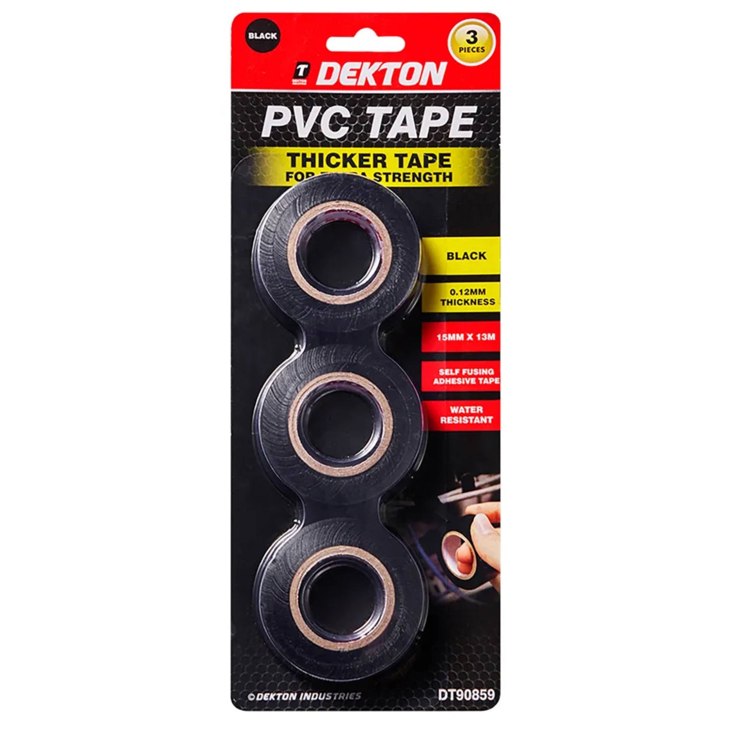 DEKTON 3PC PVC 13m Tape Set - Black