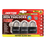 DEKTON 3PC Iron Padlock 38mm