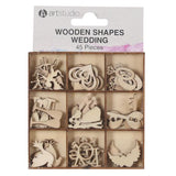 Art Studio 45 Piece Wooden Wedding Shapes