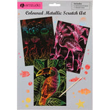 Art Studio Assorted Scenes Metallic Scratch Art Set