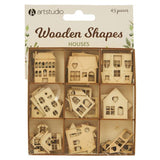 Art Studio 45 Piece Wooden House Shapes