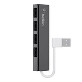 BELKIN 4-Port USB 2.0 Ultra-Slim Travel Hub - Black