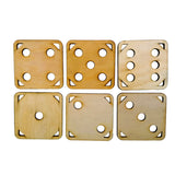 Wooden Dice Numbers Coasters - Set Of 6